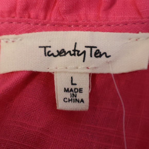 NWT TwentyTen Pink Babydoll Tiered Ruffle Dress Womens Coquette Vacation Size L - Picture 3 of 10